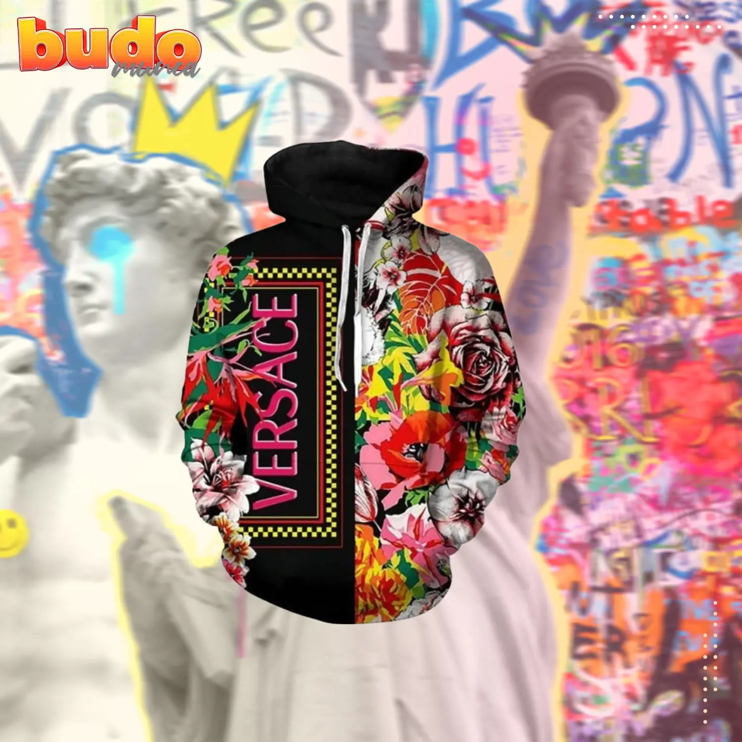 Gianni versace flower unisex hoodie for men women luxury brand clothing clothes outfit - hot new